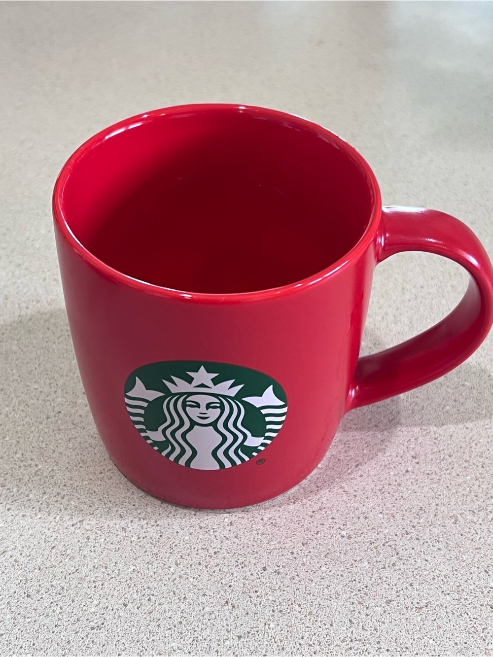 2025 Starbucks Red Ceramic Mug with Green Siren Logo